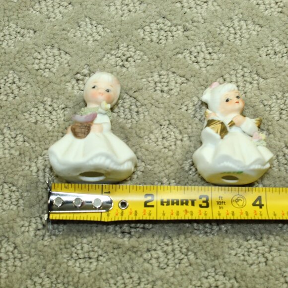 Lot Of 2 EUC Vtg Napcoware Miniature 2" Girl Figurines Flower Drum Bone China - Picture 3 of 9